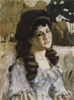 Портрет дамы. 1902. Холст, пастель, акварель, гуашь