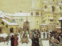 Площадь Ивана Великого в Кремле. XVII век. 1903. Акварель, уголь