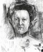 Портрет В.А.Усольцевой. 1905. карандаш, уголь, цв. карандаш.