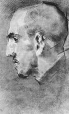 Портрет В.С.Мамонтова. 1890-1891. уголь, растушевка, сангина.