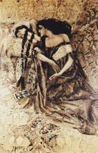 Тамара и Демон. 1890-1891. черн. акв.